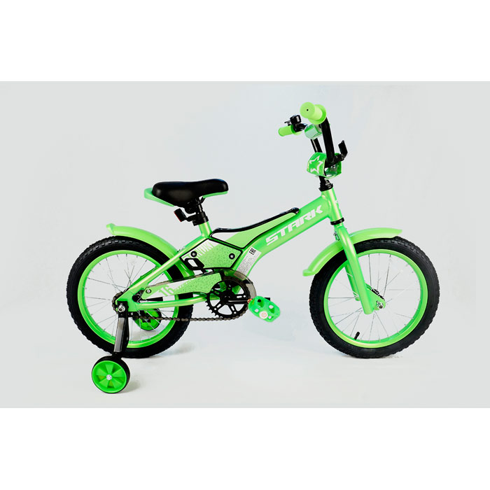 Велосипед STARK Tanuki 16 Boy (зеленый/белый) (2020)