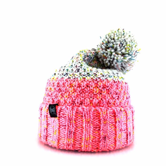 Шапка BUFF Knitted & Polar Hat Janna (розовый/серый)