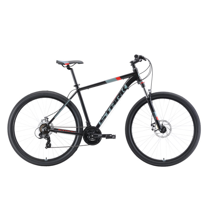 Велосипед STARK Hunter 29.2 D (чёрный/серый/красный) (2019)