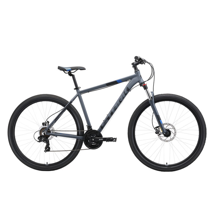 Велосипед STARK Hunter 29.2 HD (серый/чёрный/синий) (2019)