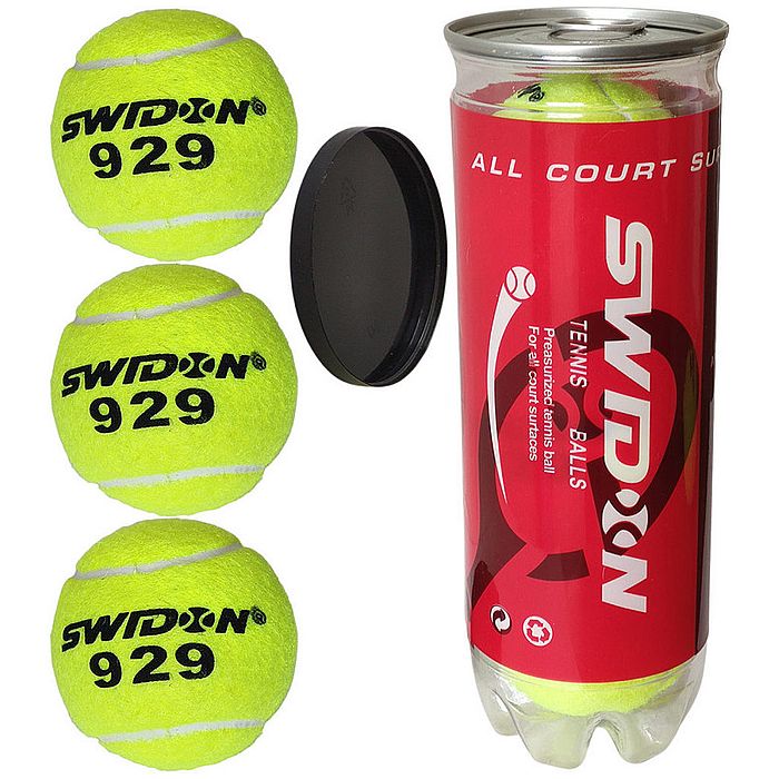 Мяч для тенниса SPORTEX "Swidon 929", 3 шт. в тубе (желтый)