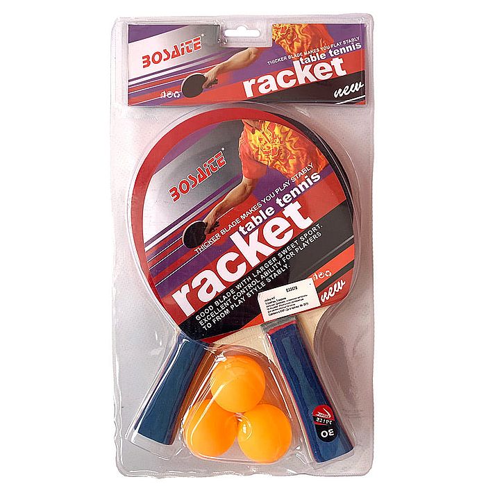 Набор для настольного тенниса SPORTEX (2 ракетки 3 шарика), гладк/пупырч. (красный/синий)