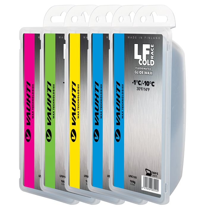 Набор низкофтористых парафинов VAUHTI LF Race MIX (5): Wet, Med, Cold (2), Polar  900 г.