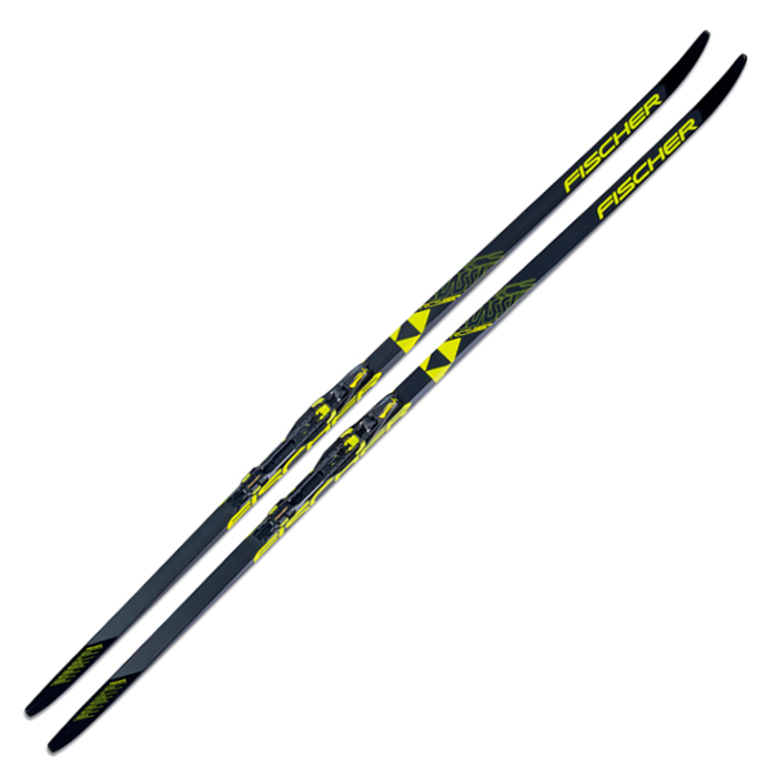 Лыжи беговые FISCHER RCS CL Plus Stiff IFP (2017) (черный/желтый)