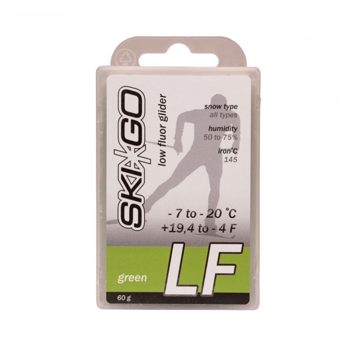 Парафин низкофтористый SKIGO LF Green (для всех типов снега) (-7°С -20°С) 60 г.