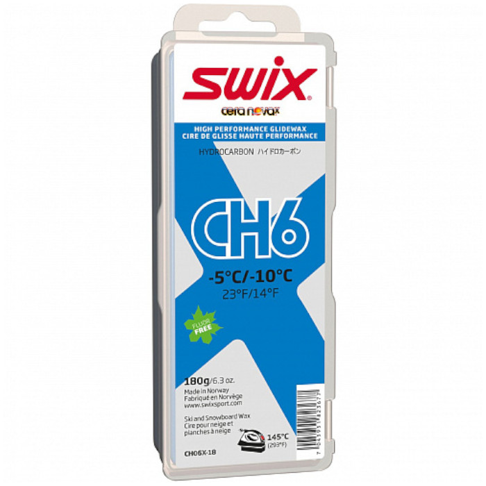 Парафин углеводородный SWIX CH6X Blue (-5°С -10°С) 180 г.