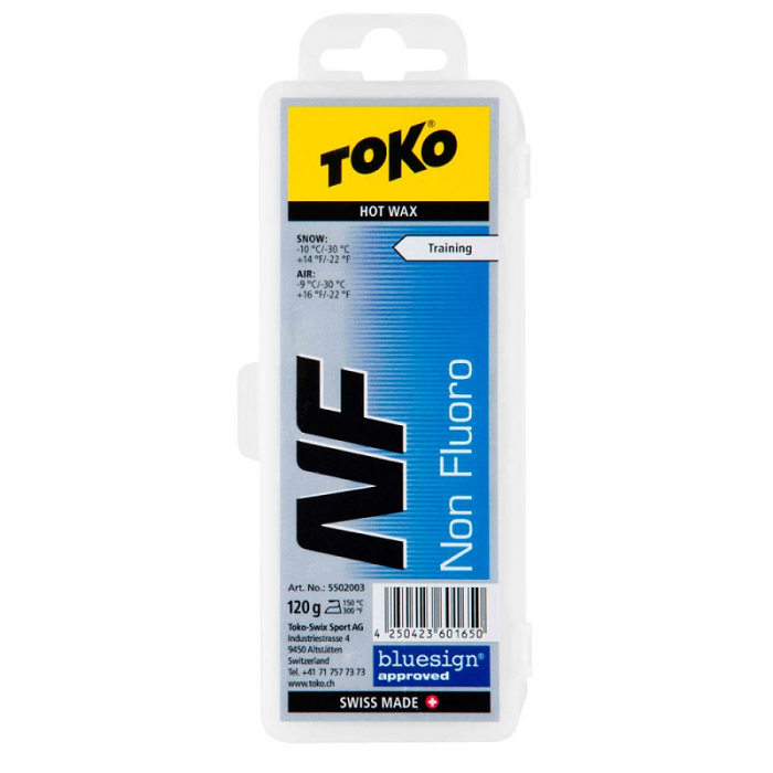 Парафин углеводородный TOKO NF Hot Wax Blue (-10°С -30°С) 120 г.