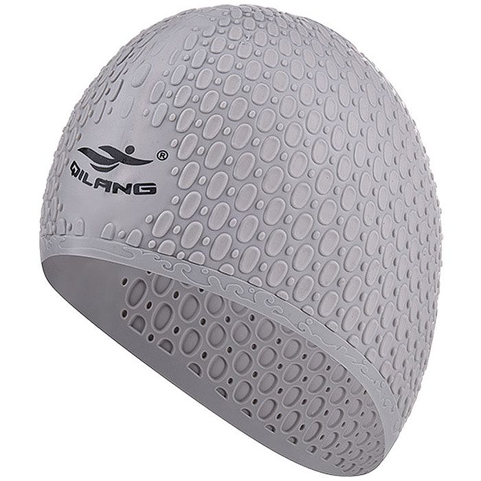 Шапочка для плавания QILANG силиконовая Bubble Cap (серый)