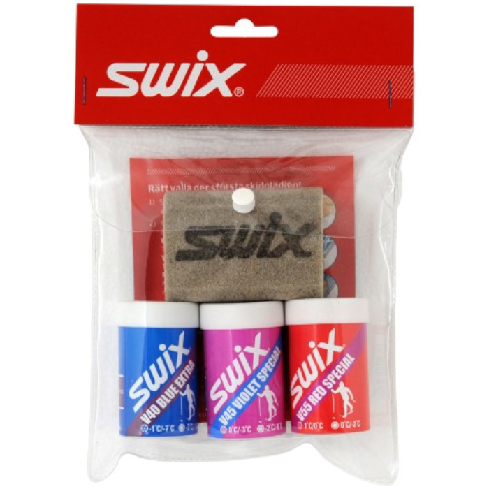 Мазь держания, твердая SWIX P0019 XC Gunde  (3 мази держания V40,V45,V55, пробка T10)  