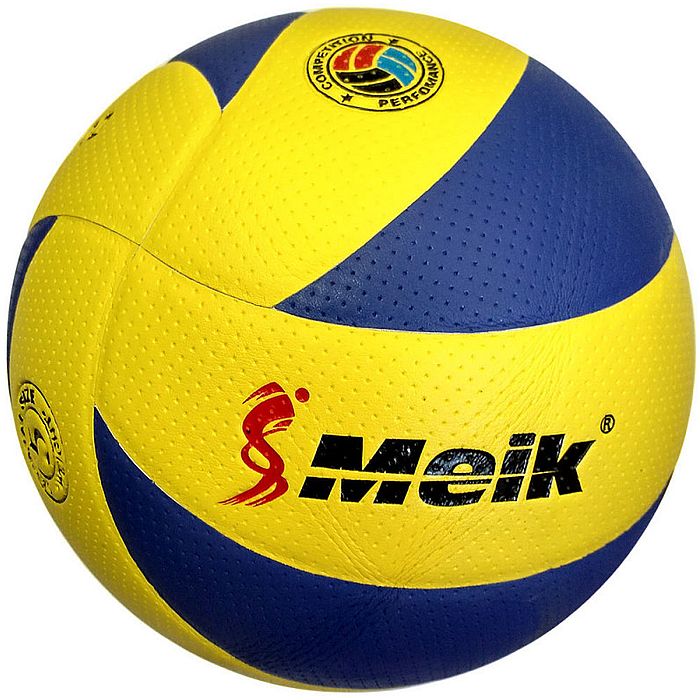 Мяч волейбольный MEIK 200 (8 панелей PU 2.7, 280 гр., клееный) (желтый/синий)
