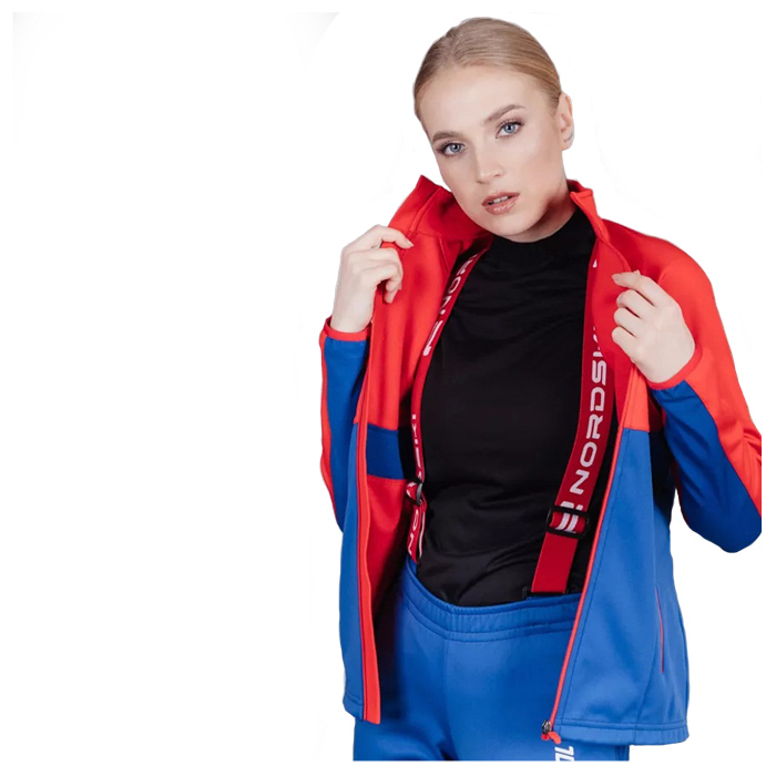 Куртка разминочная женская NORDSKI Premium (красный/синий)