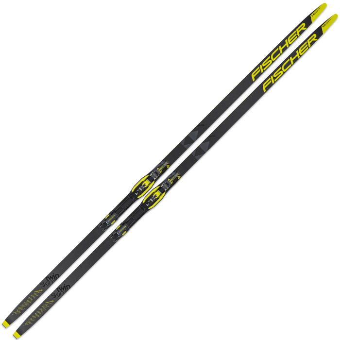 Лыжи беговые FISCHER Twin Skin Race Stiff IFP (черный/желтый)