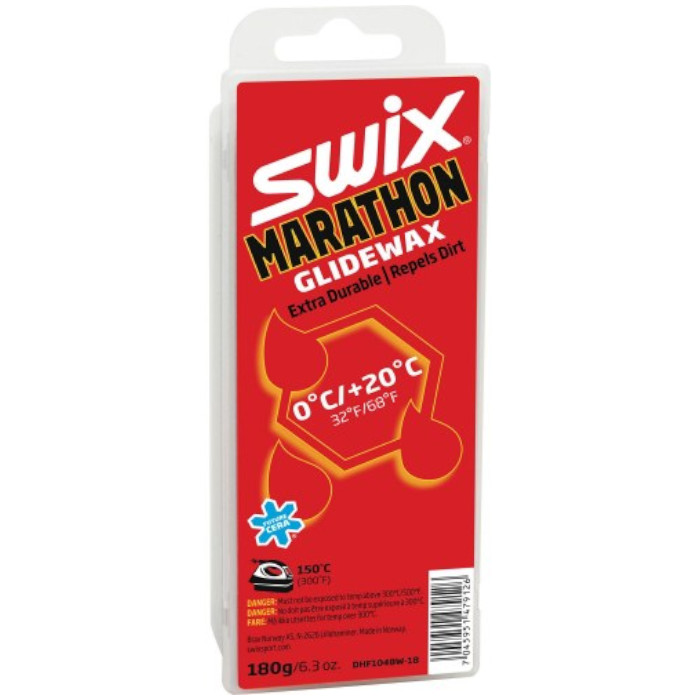Парафин высокофтористый SWIX DHF104BW Marathon (0°С +20°С) 180 г.