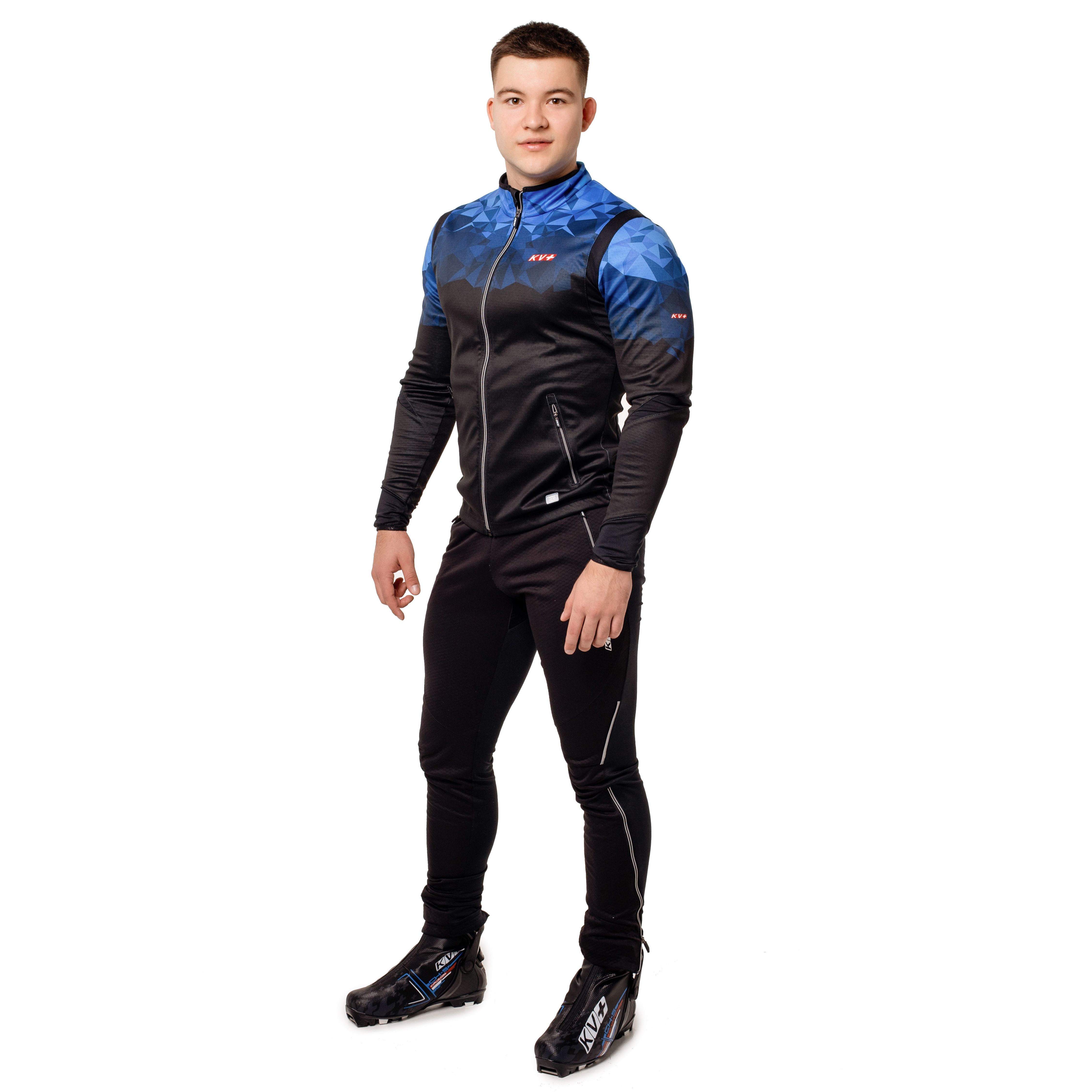Куртка разминочная KV+ Tornado Jacket (черный/голубой)