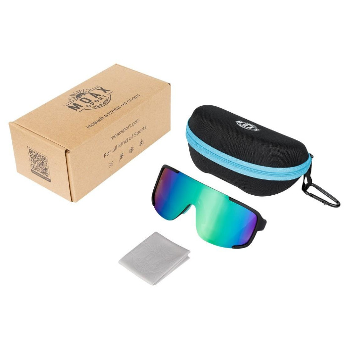 Очки спортивные MOAX Viru (черный/бирюзовый)