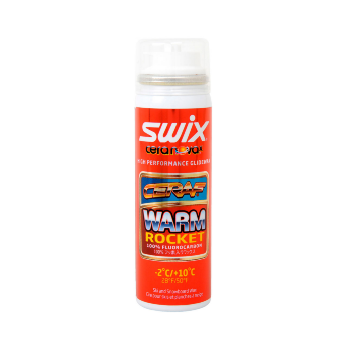 Ускоритель спрей SWIX Cera F Rocket Warm FC8AC (100% фторуглерод)  (+10°С -2°С) 70 ml.