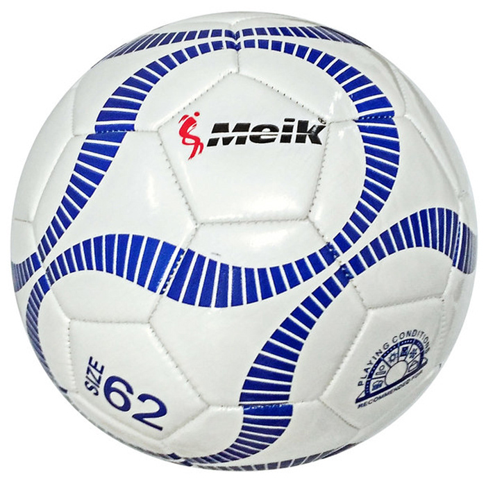 Мяч футбольный MEIK футзальный №4, 3-сл., маш. сш. (белый/синий)