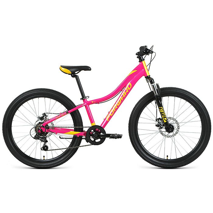Велосипед FORWARD JADE 24 2.0 disc (розовый/желтый) (20-21)