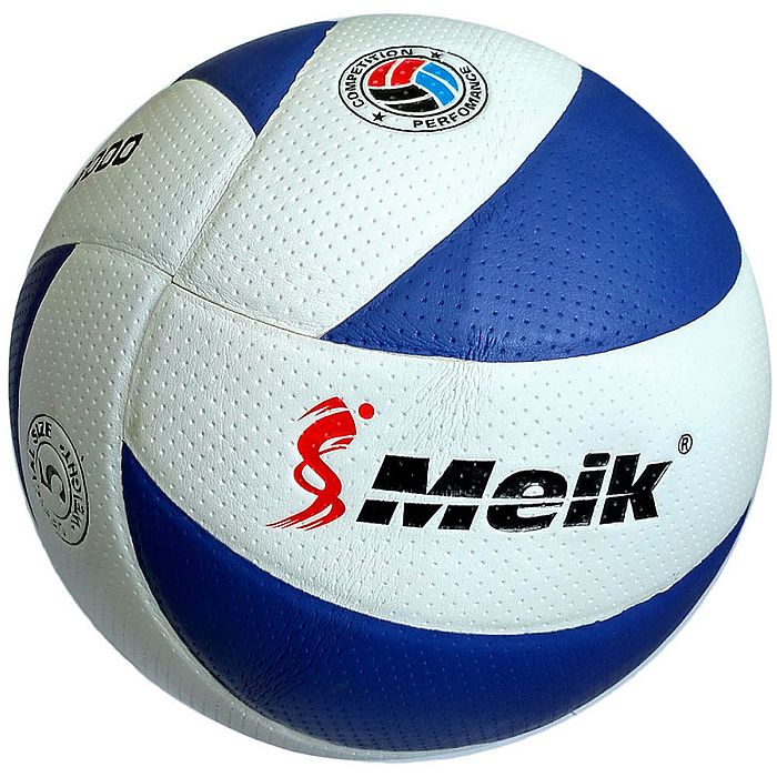 Мяч волейбольный MEIK 200 (8 панелей PU 2.7, 280 гр., клееный) (белый/синий)
