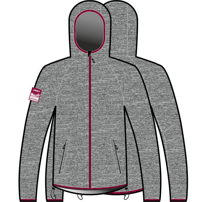 Свитер женский KV+ Jersey Foca woman with hood (белый/бордовый)