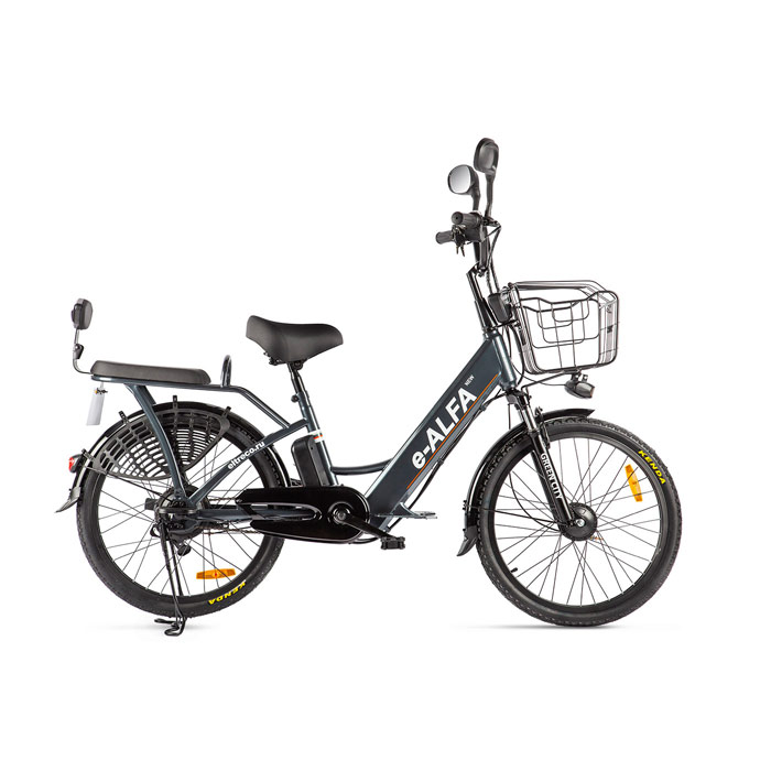 Электровелосипед GREEN CITY e-ALFA new 350 Wh (т.серый) (2020)