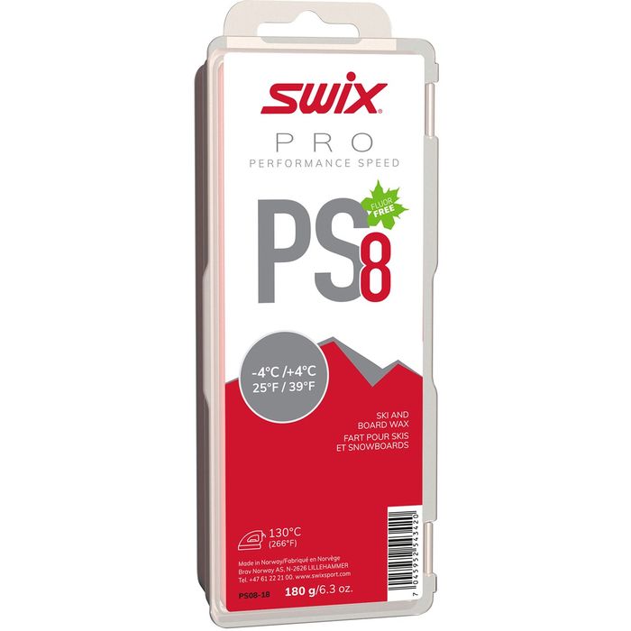 Парафин углеводородный SWIX PS8 Red (+4°С -4°С) 180 г.