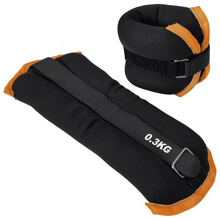 Утяжелитель SPORTEX "ALT Sport" (2х0,3 кг) (нейлон, в сумке), метал. дробь (черный/оранжевый)