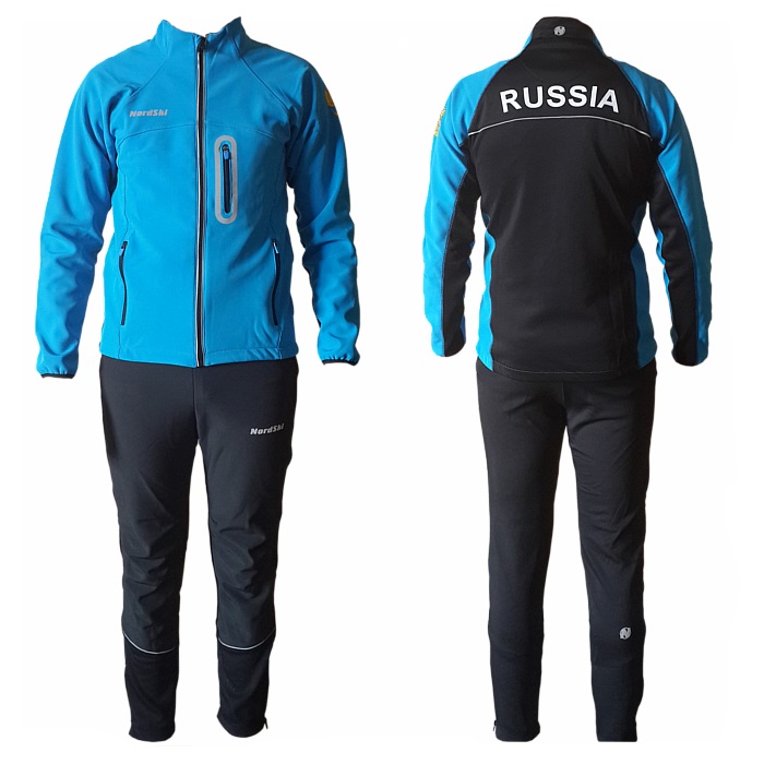 Костюм разминочный NORDSKI (RUS)/(soft-shell) (голубой)