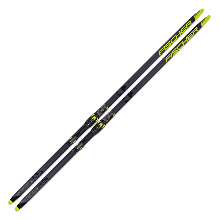 Лыжи беговые FISCHER Twin Skin Carbоn Medium IFP (черный/желтый)