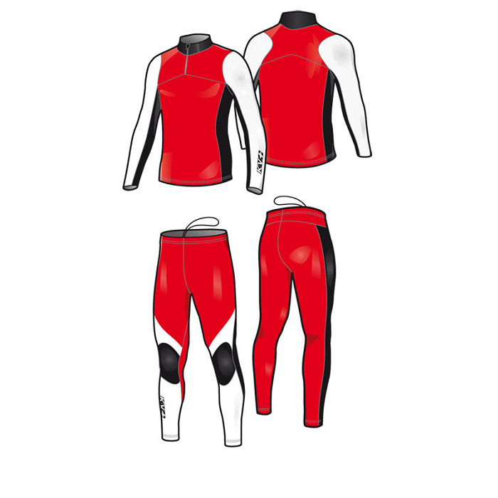 Комбинезон раздельный KV+ Lahti Two Pieces Suit (Lycra) (белый/красный)