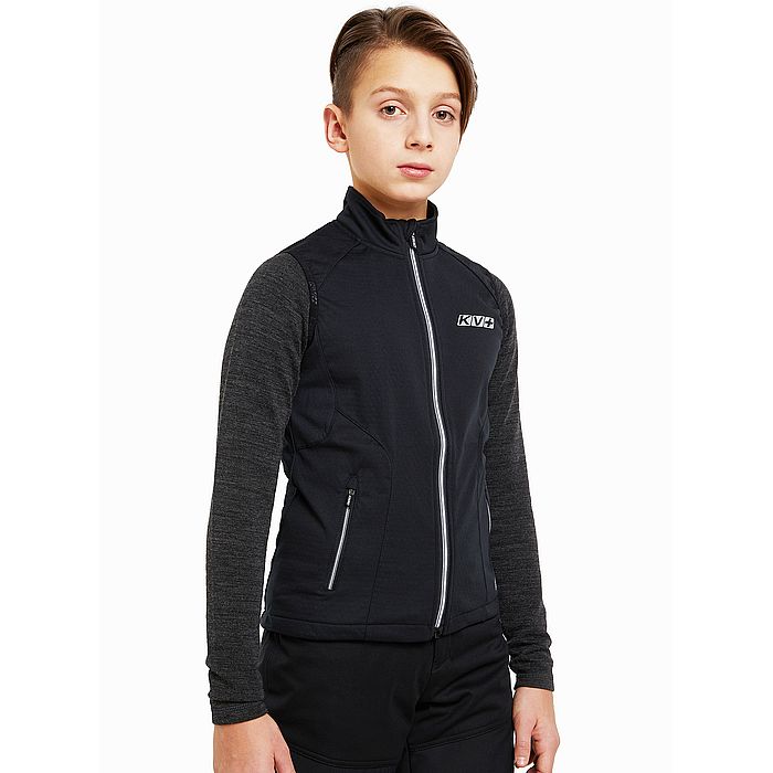 Жилет разминочный Jr. KV+ Cross Bib & Brace (pro-wind-tech fabric) (черный)