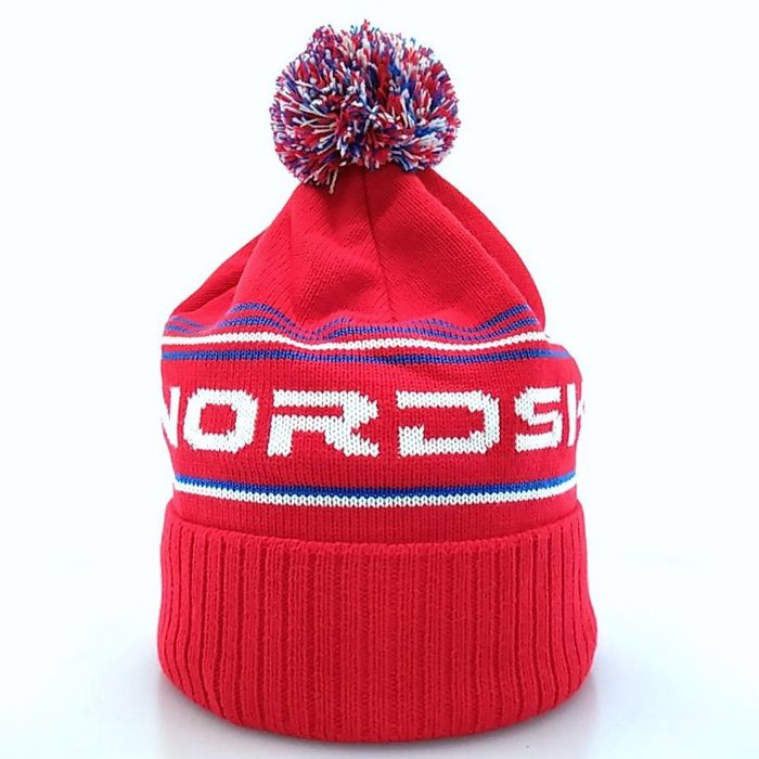 Шапка вязаная NORDSKI Stripe (Rus) (красный)