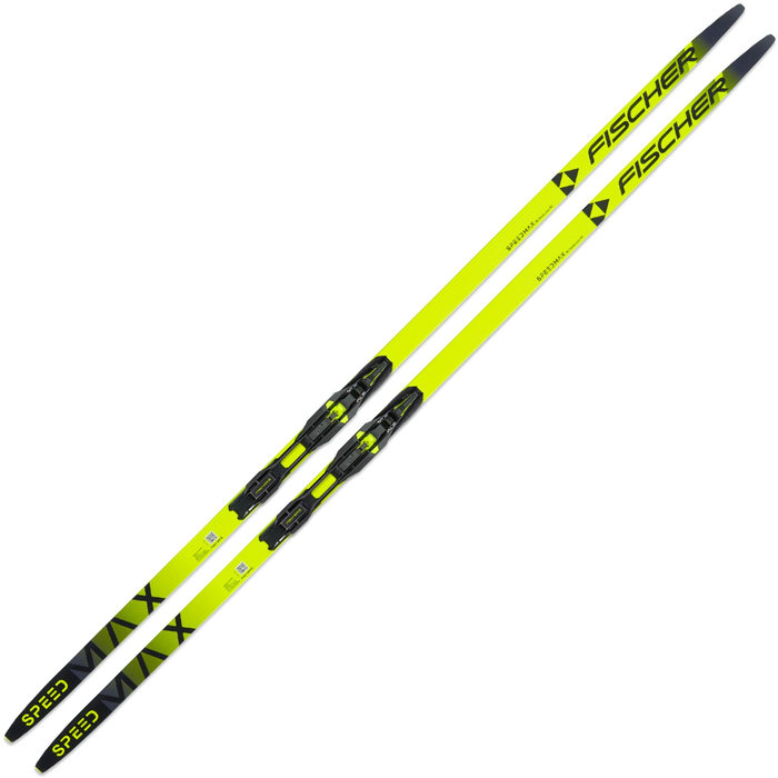 Лыжи беговые FISCHER SPEEDMAX 80 Classic Plus 812 Stiff (желтый/зеленый)