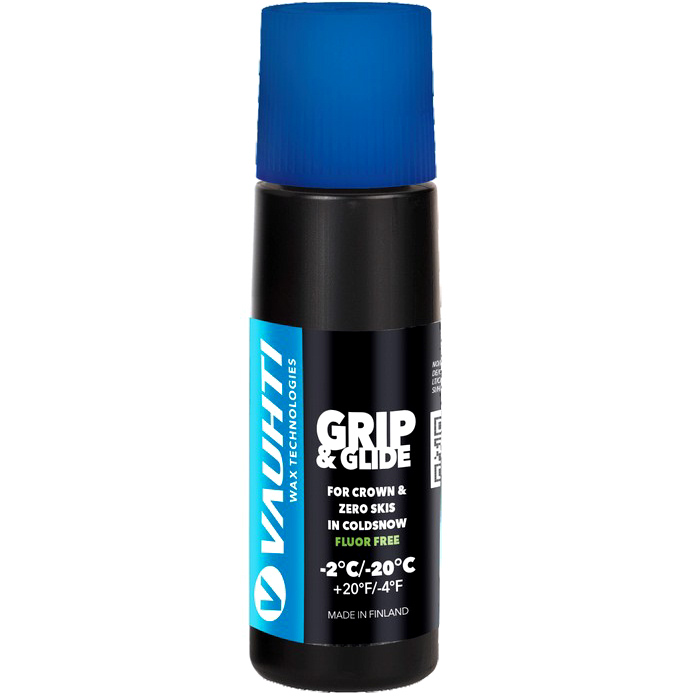 Уход за лыжами VAUHTI Эмульсия для лыж с насечками Grip & Glide (-2 С -20°С) 80 ml.