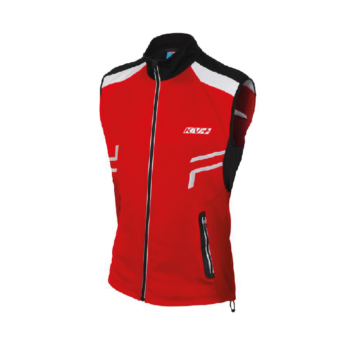 Жилет разминочный Jr. KV+ Cross (pro-wind-tech fabric) (красный/черный)