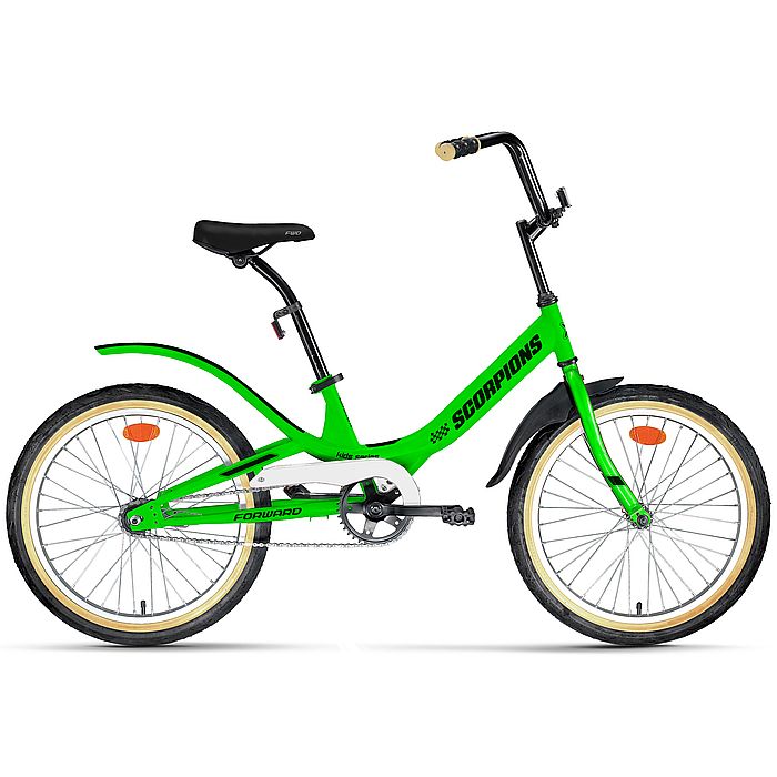 Велосипед FORWARD Scorpions 20 1.0 (зеленый/черный) (2022)