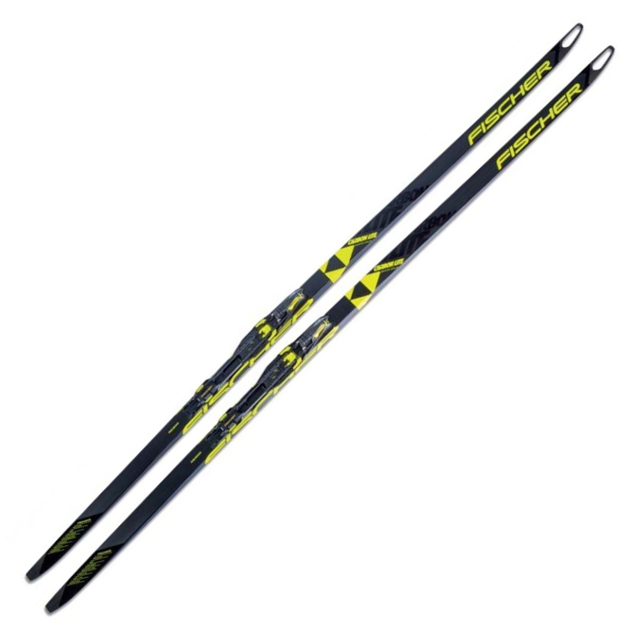 Лыжи беговые FISCHER Carbon SK Cold Stiff Hole IFP (черный/желтый)