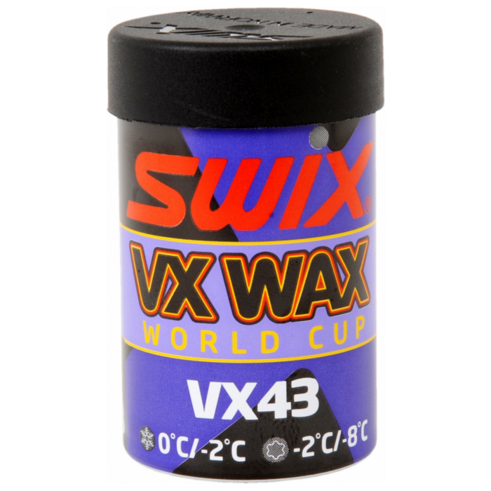 Мазь держания, твердая SWIX VX43 (высокофтористая) (0°С -8°С) 45 г.