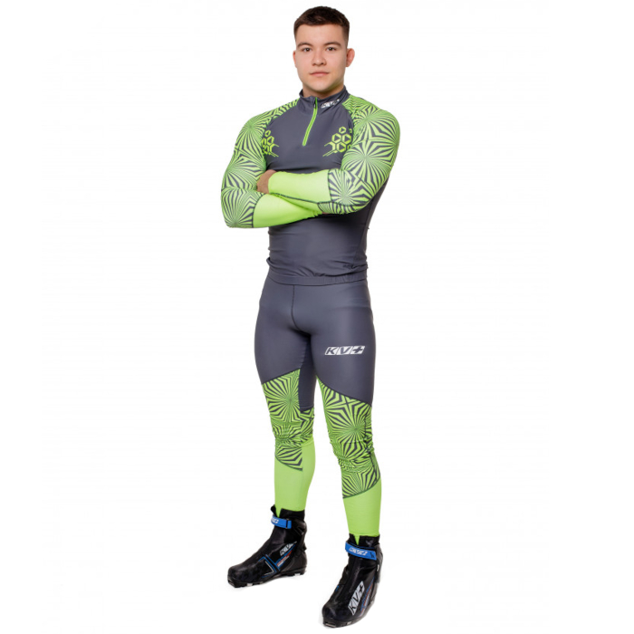 Костюм гоночный KV+ Lahti Two Pieces Suit (Lycra) (черный/зеленый)