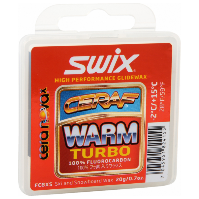 Ускоритель таблетка SWIX Cera F Warm Turbo FC8XS (100% фторуглерод) (+15°С -2°С) 20 г.