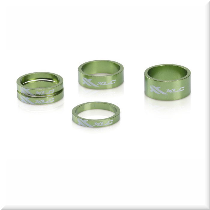 Рулевые XLC A-Head Spacer-Set AS-A02 3 x 5, 1 x 10, 1 x 15, 1 1/8" limegreen