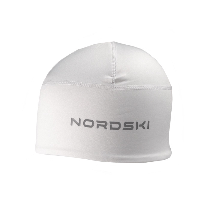 Шапка тренировочная NORDSKI Warm (белый/серый)