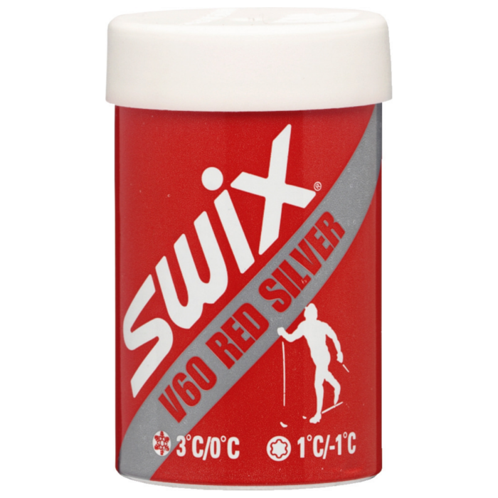 Мазь держания, твердая SWIX V60 Red/Silver (+1°С -1°С) 45 г.