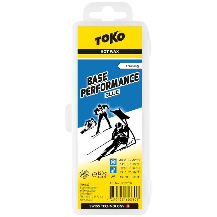 Парафин углеводородный TOKO Base Performance blue (-10°С -30°С) 120 г.