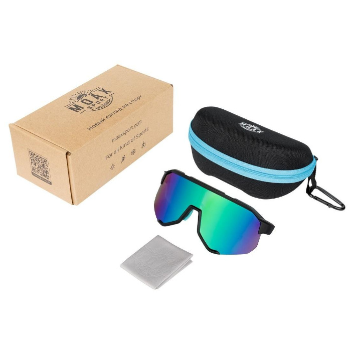 Очки спортивные MOAX Taper (черный/бирюзовый)