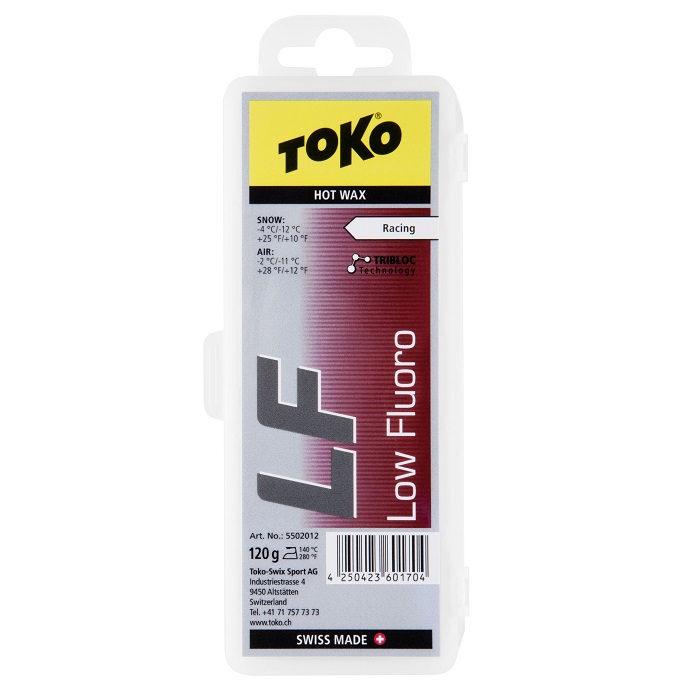Парафин низкофтористый TOKO LF Tribloc Red (-4°С -12°С) 120 г.