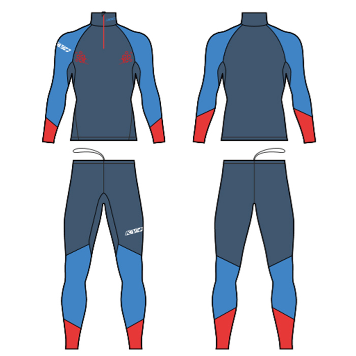 Комбинезон раздельный Jr. KV+ Lahti Two Pieces Suit (Lycra) (серый/голубой)