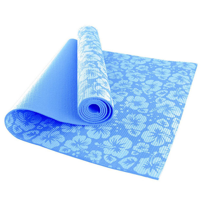 Коврик для йоги SPORTEX полупрофессиональный (ЭКО ПВХ 173х61х0.5 см) (голубой)