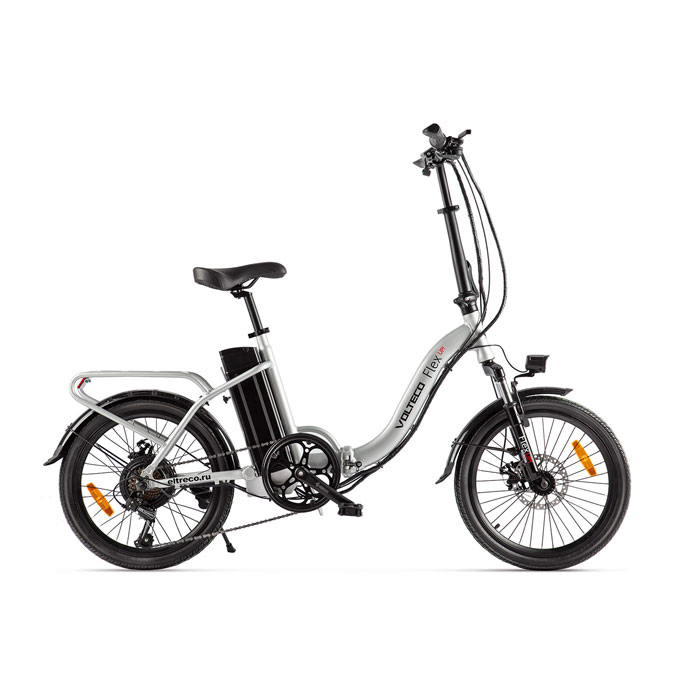 Электровелосипед VOLTECO FLEX UP! 500 Wh (серебристый) (2020)