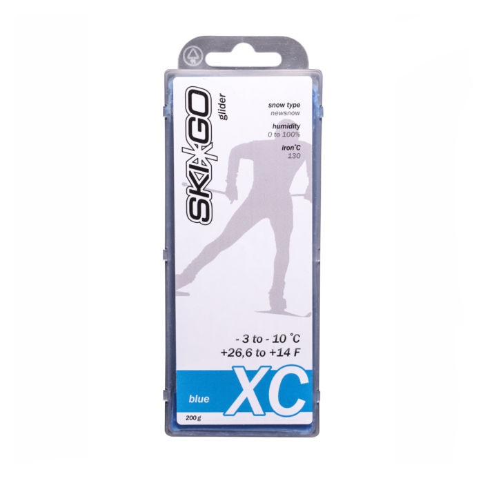Парафин углеводородный SKIGO XC Glider Blue (для нового снега) (-3°С -10°С) 200 г.